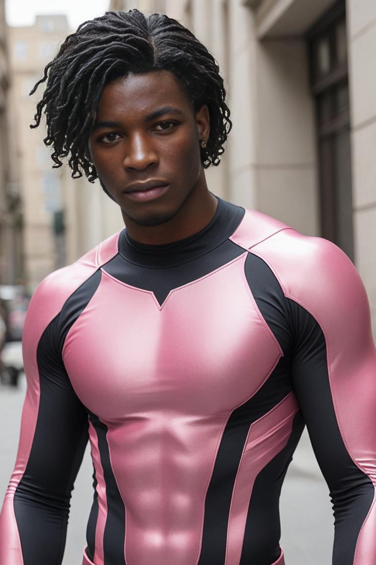 Photify AI prompt preview for Pink Spandex Gay Hero pack - 240 - 2025-05-31T00:30:32.590Z