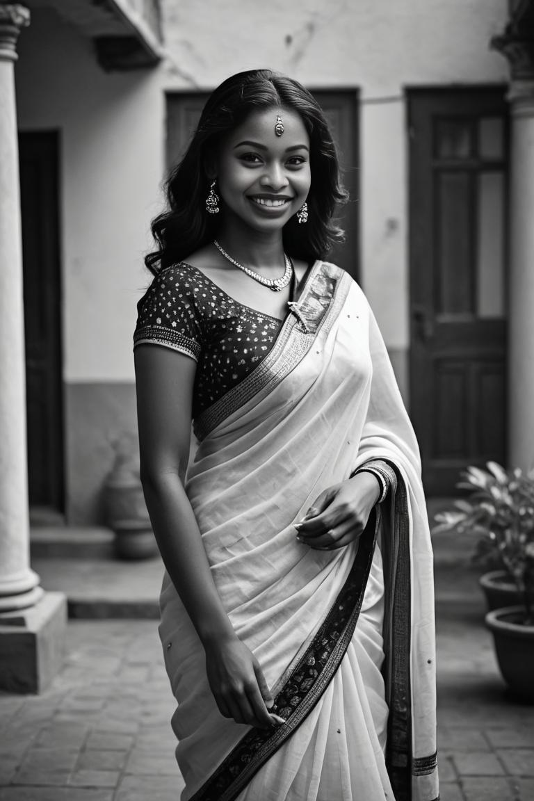 Photify AI prompt preview for B & W Saree Photoshoot pack - 240 - 2025-05-31T00:01:00.560Z