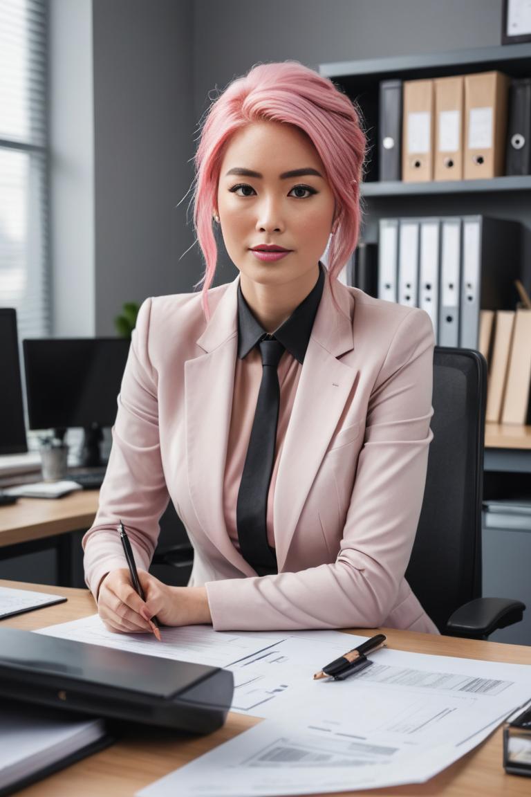 Photify AI prompt preview for Punk Secretary pack - 240 - 2025-06-07T13:17:58.740Z
