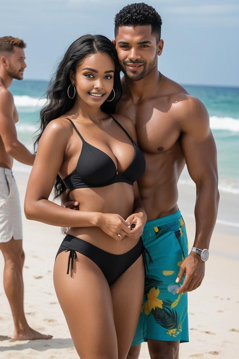 Photify AI prompt preview for Beach Couple pack - 240 - 2025-04-21T10:28:41.786Z