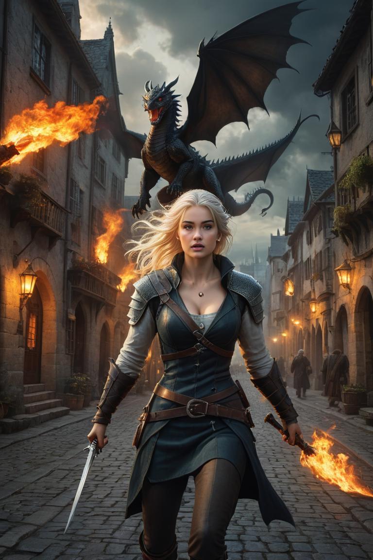 Photify AI prompt preview for Dragons Attacking A Fantasy City pack - 240 - 2025-05-14T04:43:51.329Z