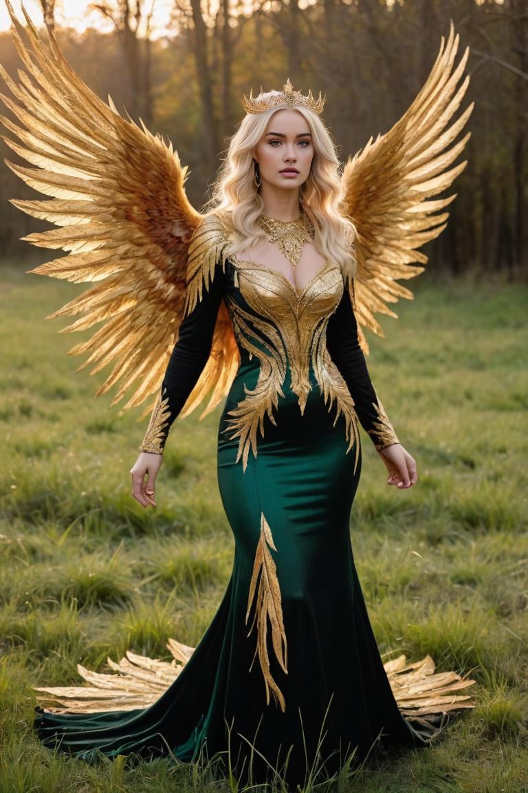 Photify AI prompt preview for Woman Golden Phoenix pack - 240 - 2025-05-09T08:34:57.804Z