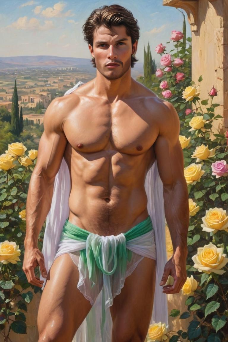 Photify AI prompt preview for Man Before Flowers pack - 240 - 2025-05-30T23:37:44.439Z