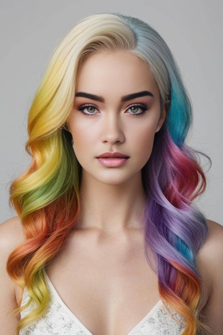 Photify AI prompt preview for Rainbow Haired Beauty pack - 240 - 2025-05-31T00:19:18.181Z