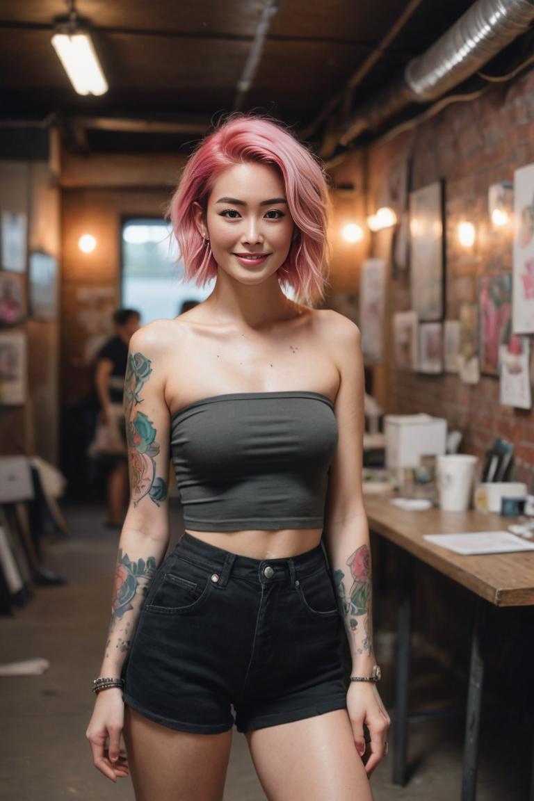 Photify AI prompt preview for Girl With Colorful Tattoos pack - 240 - 2025-05-31T00:24:22.875Z