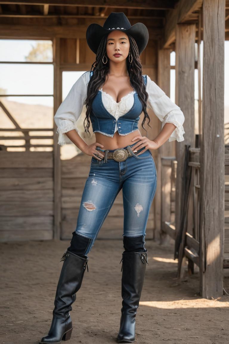 Photify AI prompt preview for Cow Girl pack - 240 - 2025-04-27T14:12:10.374Z