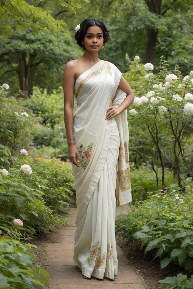 Photify AI prompt preview for White Saree Elegance pack - 240 - 2025-05-24T12:51:48.106Z