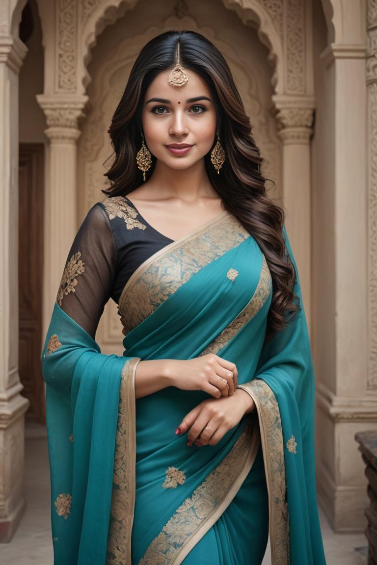 Photify AI prompt preview for Indian Saree 01 pack - 240 - 2025-05-31T00:12:13.554Z