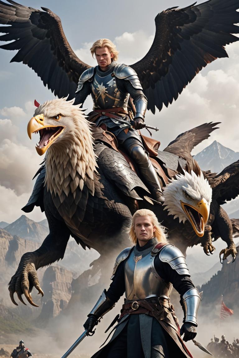 Photify AI prompt preview for Templar Knights Riding Dragons pack - 240 - 2025-04-19T02:14:04.306Z