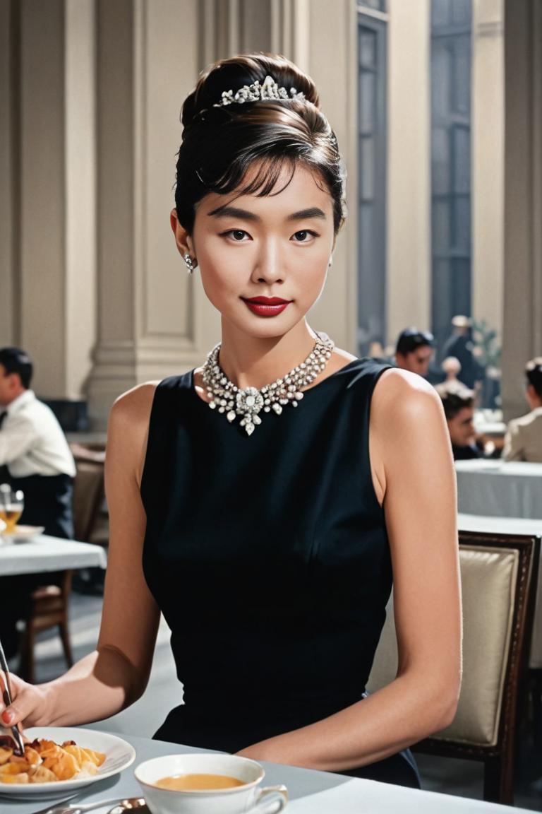 Photify AI prompt preview for Audrey Hepburn 📽️ pack - 240 - 2025-04-26T17:45:26.916Z