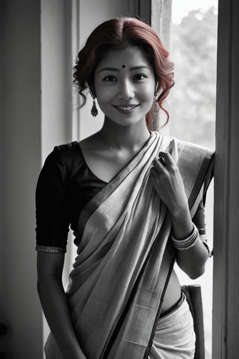 Photify AI prompt preview for B & W Saree Photoshoot pack - 240 - 2025-05-31T00:01:00.560Z
