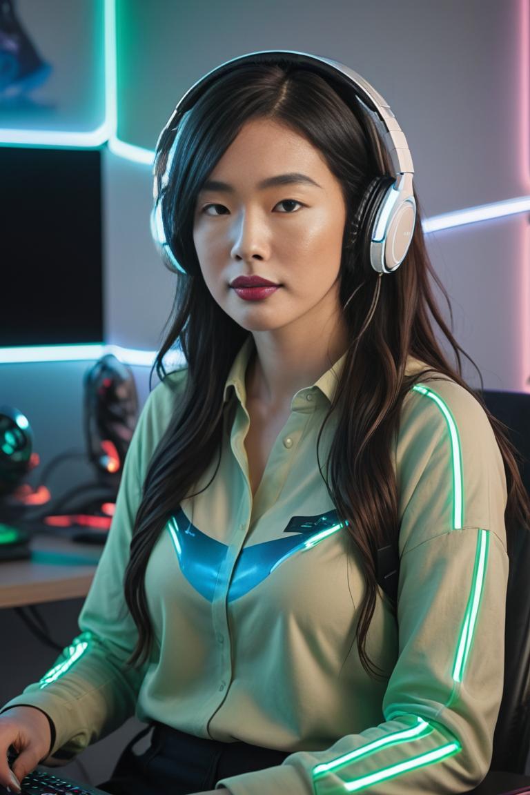 Photify AI prompt preview for Gamer Girl Life pack - 240 - 2025-04-21T14:02:29.239Z