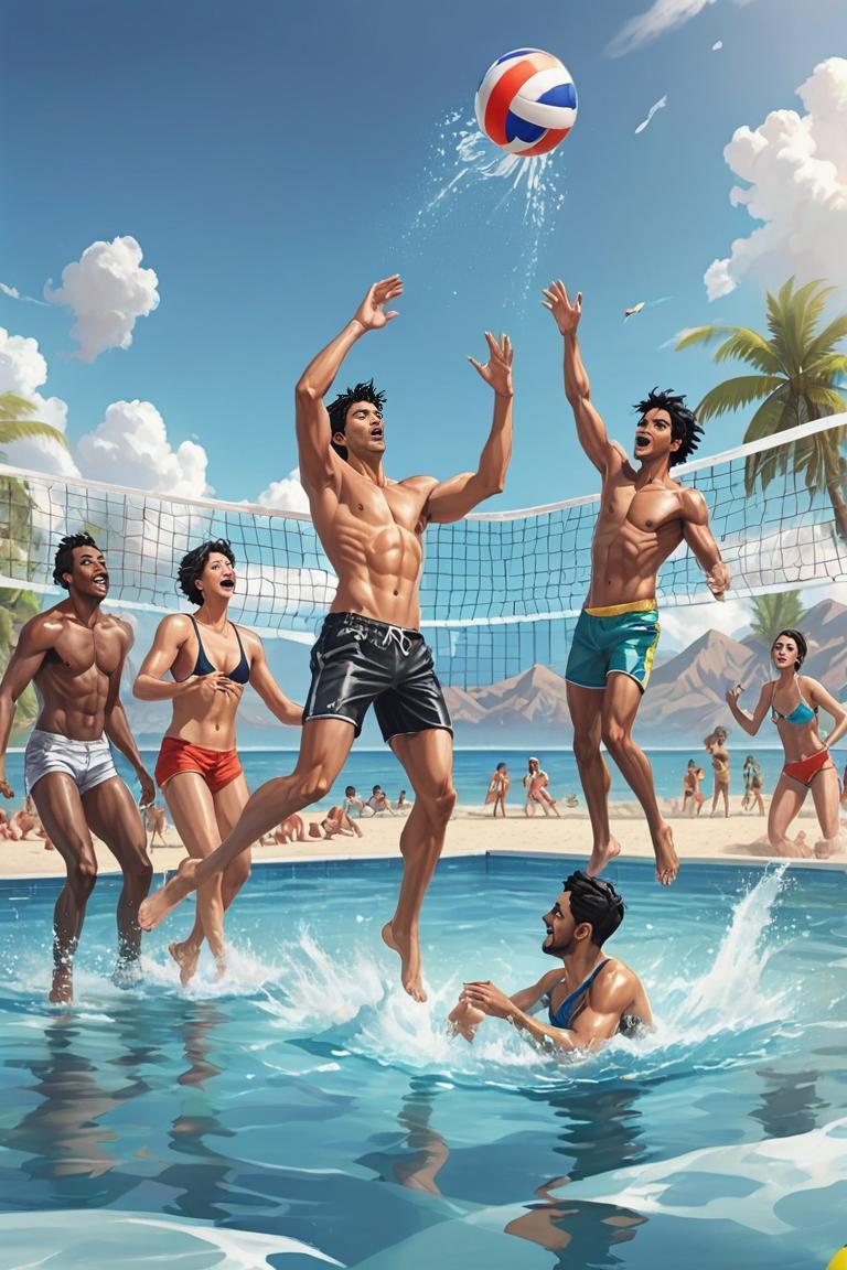 Photify AI prompt preview for Poolside Cartoon Fun pack - 240 - 2025-05-31T00:38:16.125Z