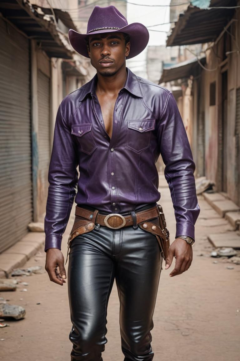 Photify AI prompt preview for Leather Cowboy Vibes pack - 240 - 2025-07-20T10:45:31.073Z
