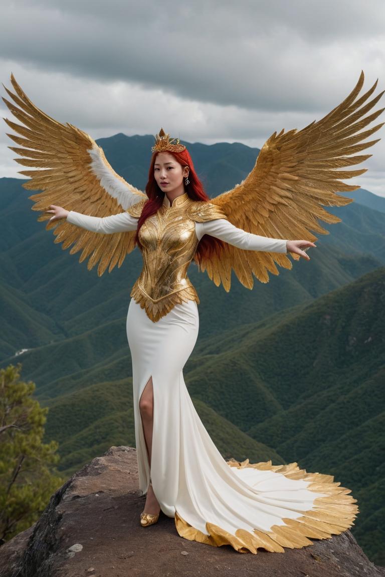 Photify AI prompt preview for Woman Golden Phoenix pack - 240 - 2025-05-09T08:34:57.804Z