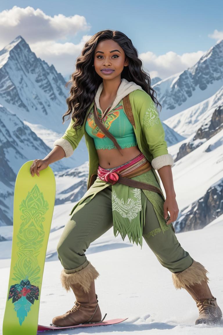 Photify AI prompt preview for Snowboarding Princesses pack - 240 - 2025-08-05T07:01:46.679Z