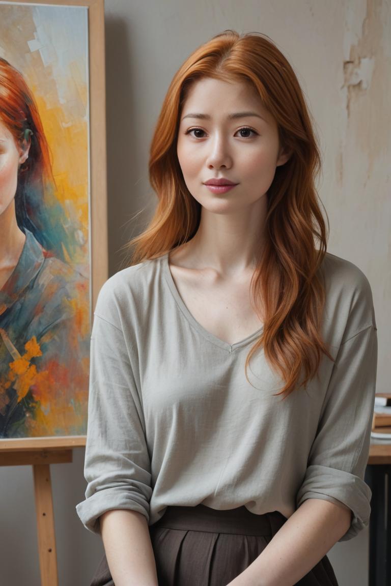 Photify AI prompt preview for Woman Artist pack - 240 - 2025-05-31T00:39:37.011Z