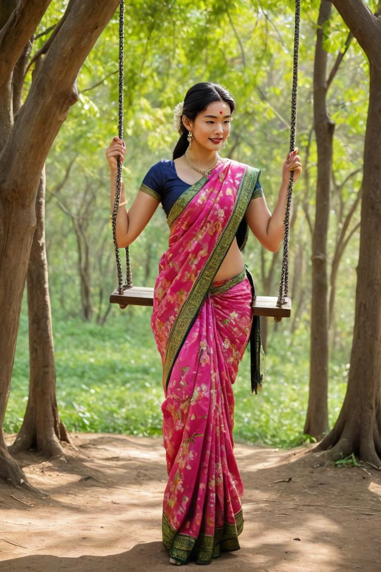 Photify AI prompt preview for Swinging In Saree pack - 240 - 2025-05-30T23:38:44.816Z
