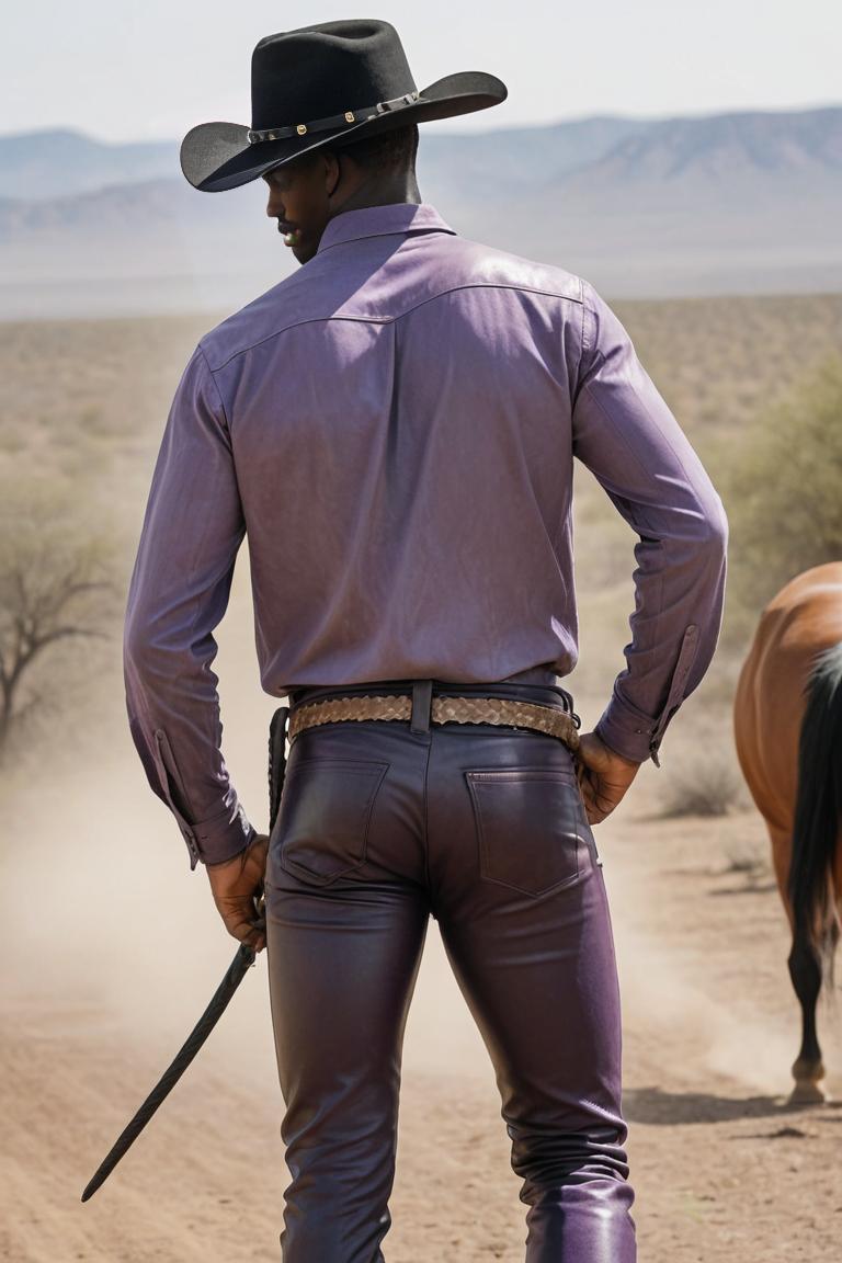 Photify AI prompt preview for Leather Cowboy Vibes pack - 240 - 2025-07-20T10:45:31.073Z