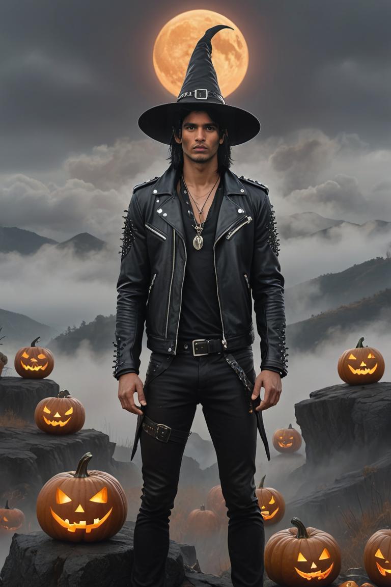 Photify AI prompt preview for Punk Witch Halloween pack - 240 - 2025-05-09T05:24:50.127Z